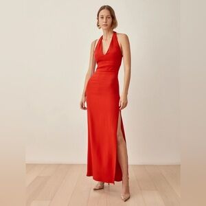 NWT Reformation cherry red Ennis gown dress